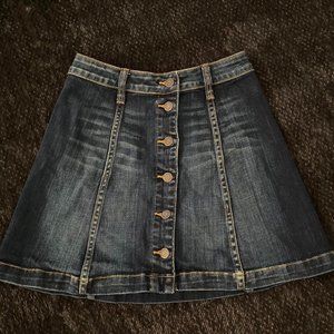 CELLO JEANS WOMENS DENIM A-LINE FULL BUTTON FRONT SKIRT, SIZE XS